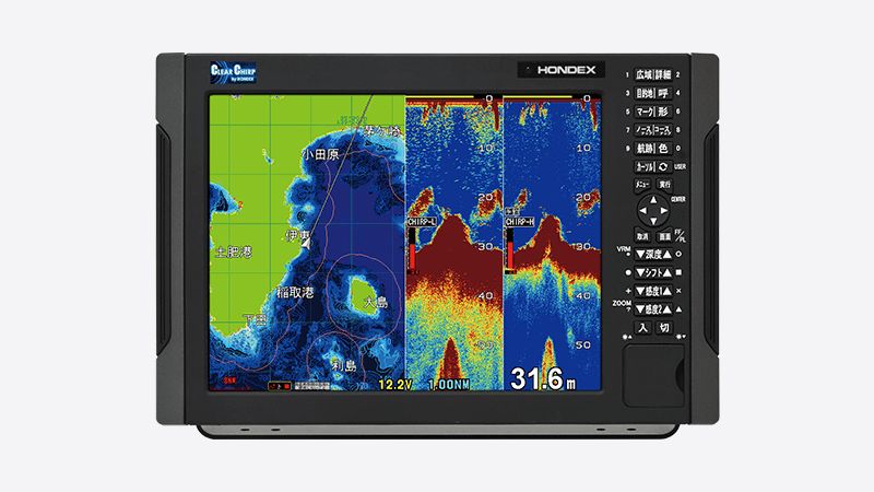 HDX-12C クリアチャープ魚探 HONDEX ( ホンデックス ) 12.1型カラー液晶 GPSアンテナ内蔵 GPS プロッター デジタル []
